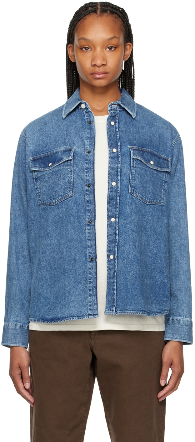 Western Denim Shirt - Deep Blue