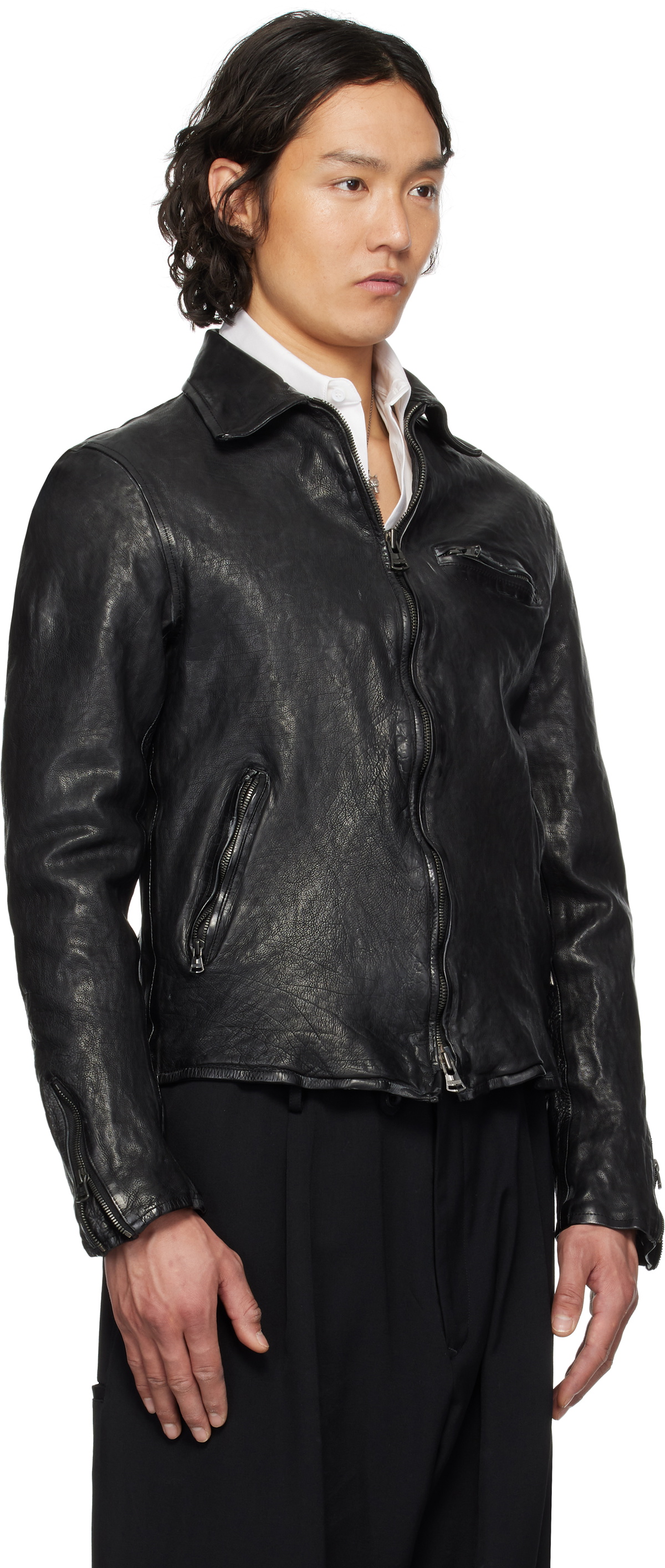 ジャケット・アウター ISAMU KATAYAMA BACKLASH leather jacket Yohji Yamamoto Black Isamu Katayama Backlash Edition Leather