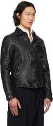 YOHJI YAMAMOTO Black Backlash Edition Calf Single Riders Leather Jacket