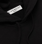 GIVENCHY - Metallic Logo-Embossed Cotton-Jersey Hoodie - Black