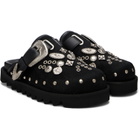 Toga Pulla Black Eyelet Metal Clog Loafers