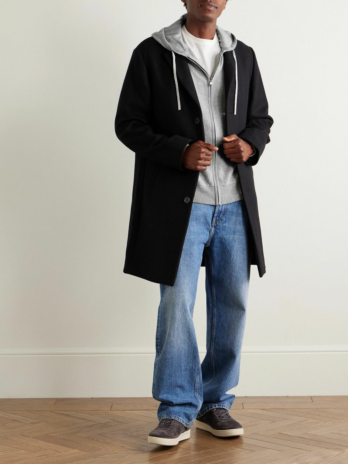Mr P. - Merino Wool and Cashmere-Blend Zip-Up Hoodie - Gray