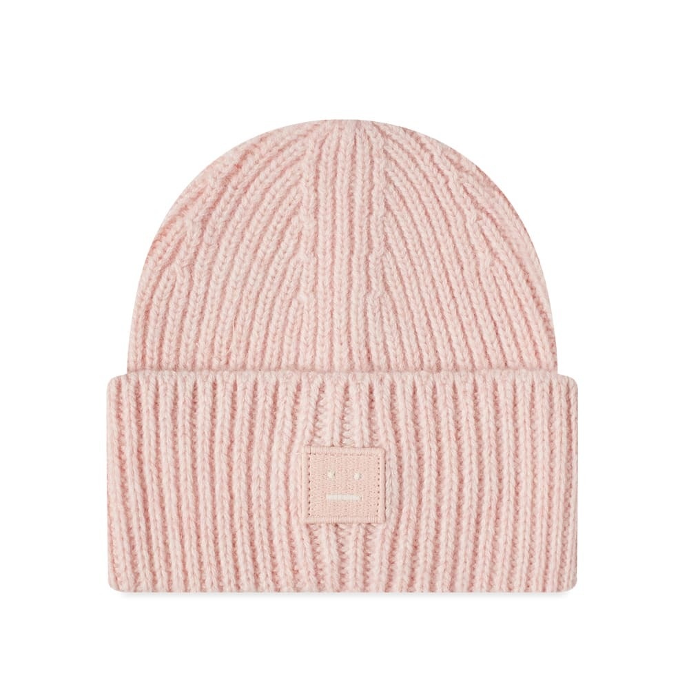 Photo: Acne Studios Mini Men's Pansy N Face Beanie in Faded Pink Melange