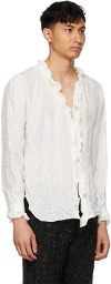 Judy Turner White Silk Ruffle Shirt