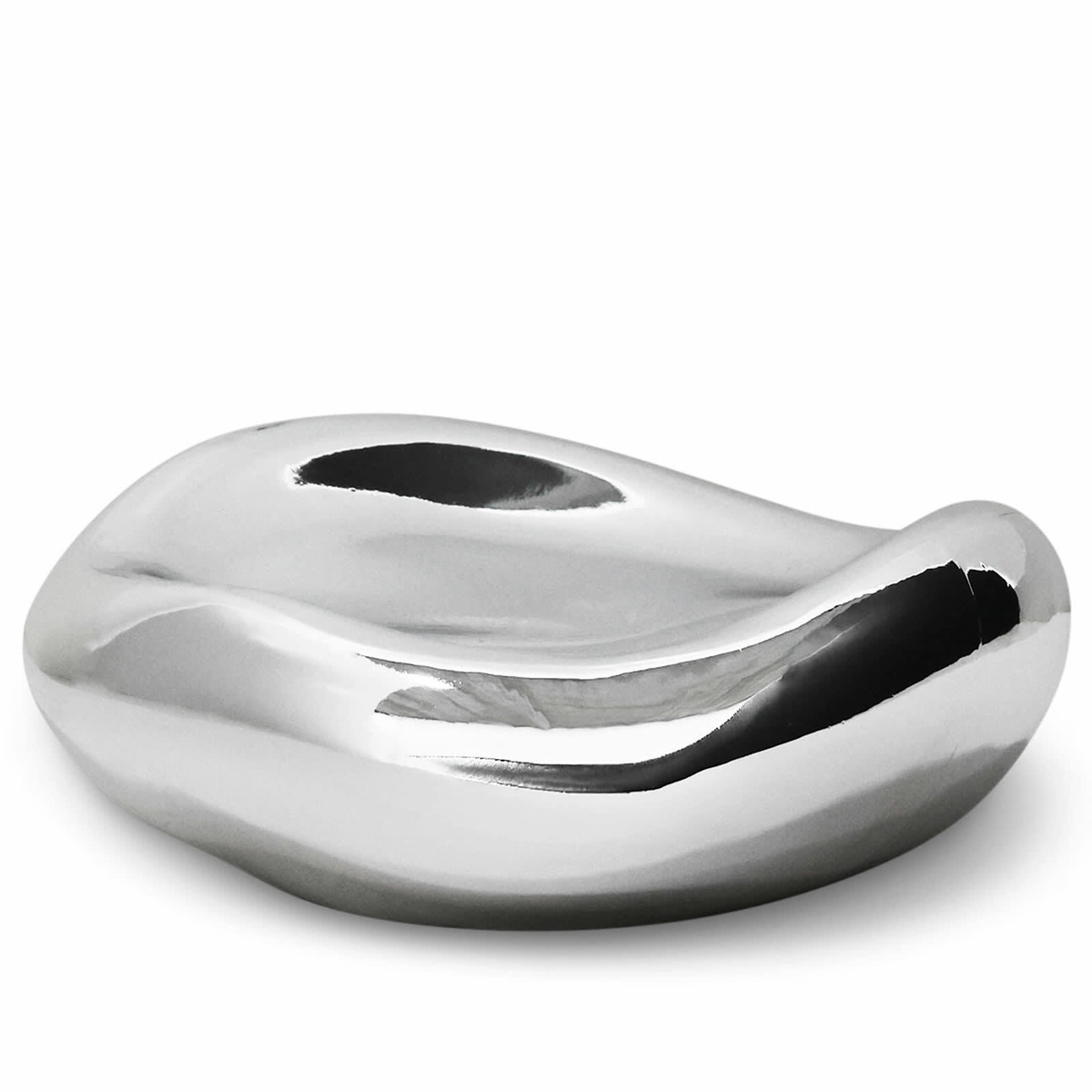 HKliving Gleam Glass Bowl in Chrome 