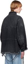 JieDa Black Oversized Denim Shirt