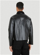 Varsity Leather Jacket in Black