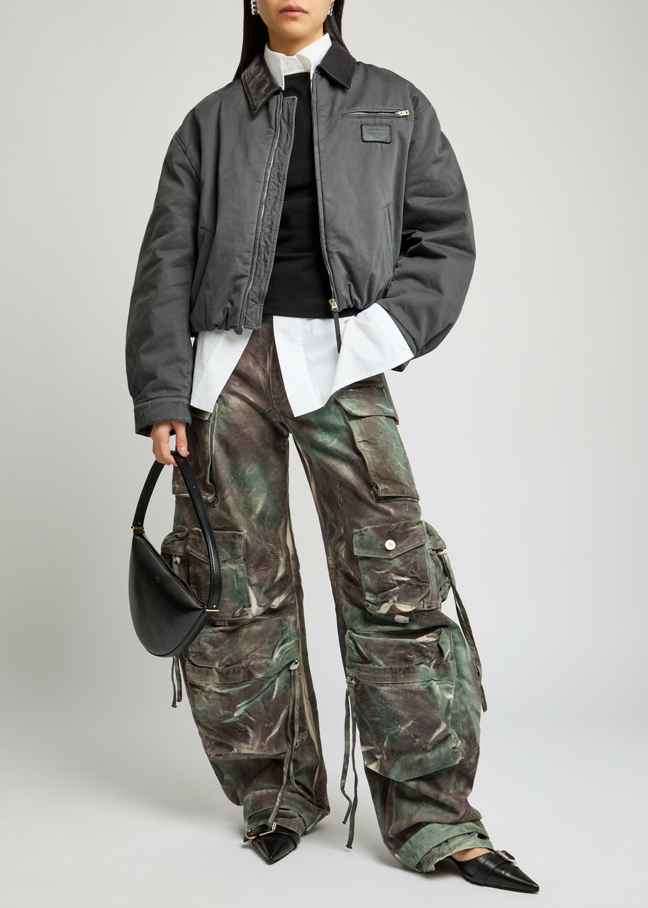 Acne Studios Okra Padded Twill Bomber Jacket Grey