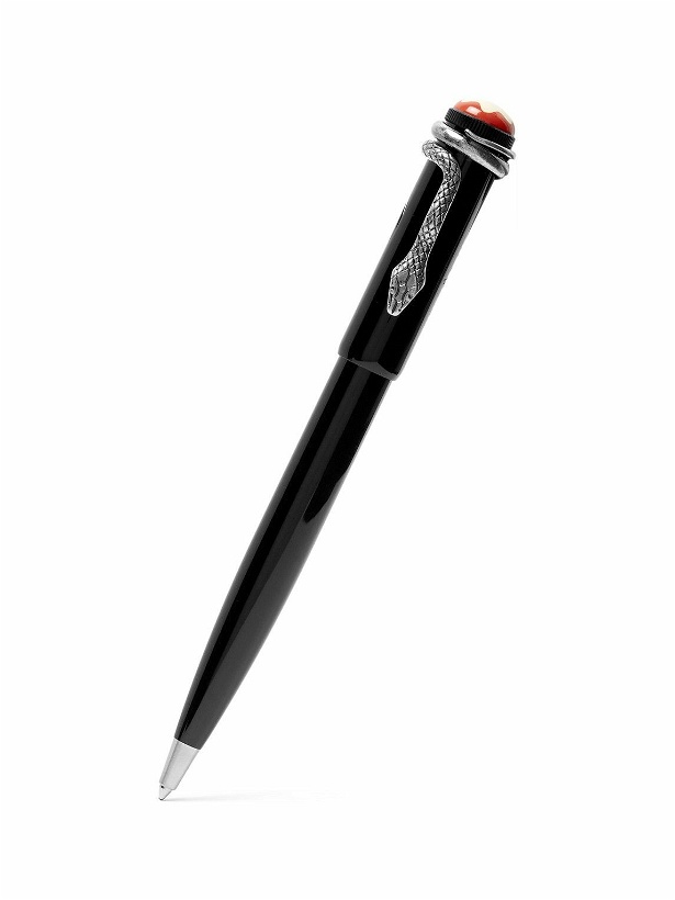 Photo: Montblanc - Heritage Collection Rouge et Noir Resin and Silver-Tone Ballpoint Pen