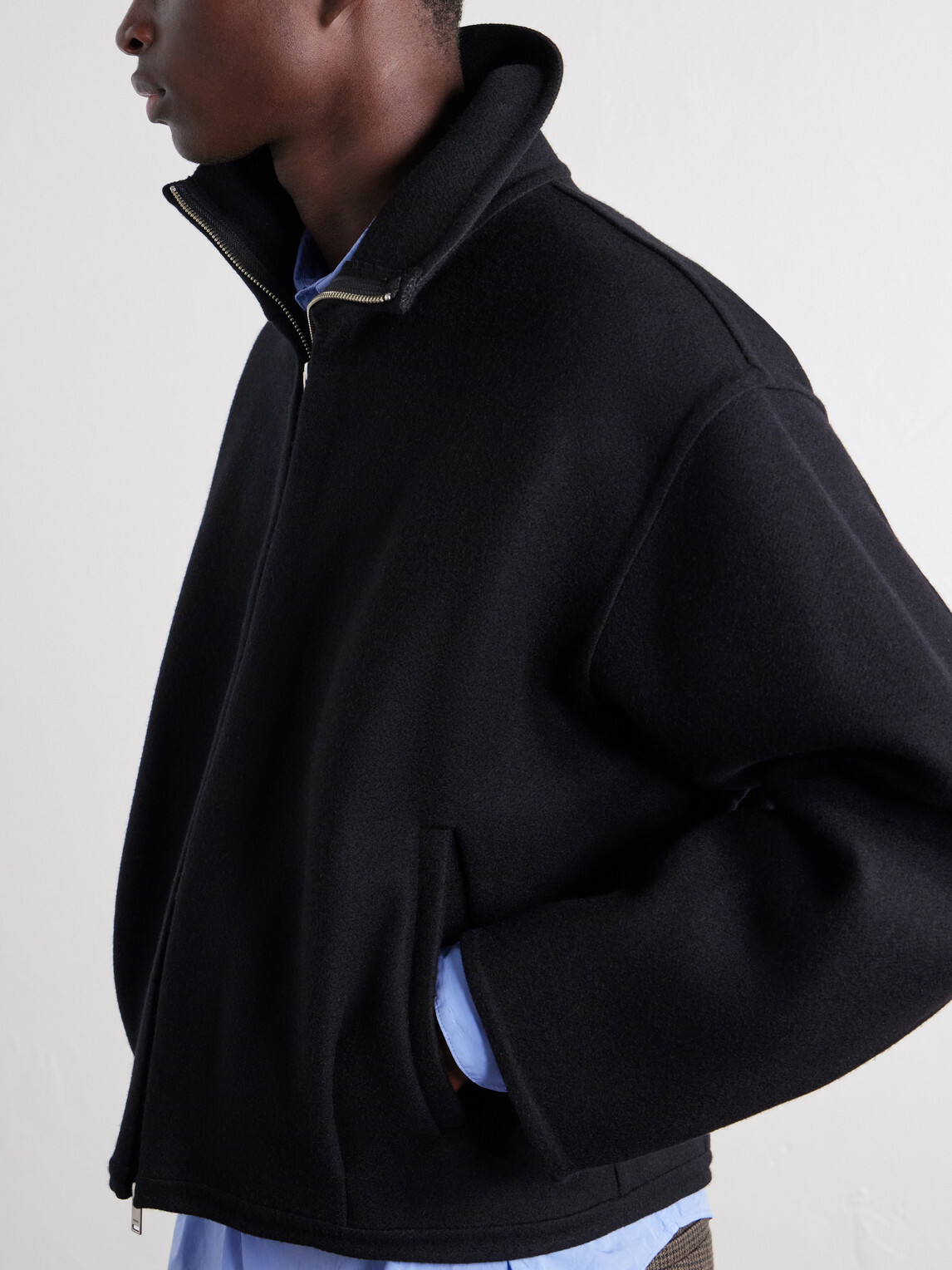 YOKE - Wool and Cashmere-Blend Felt Blouson Jacket - Black