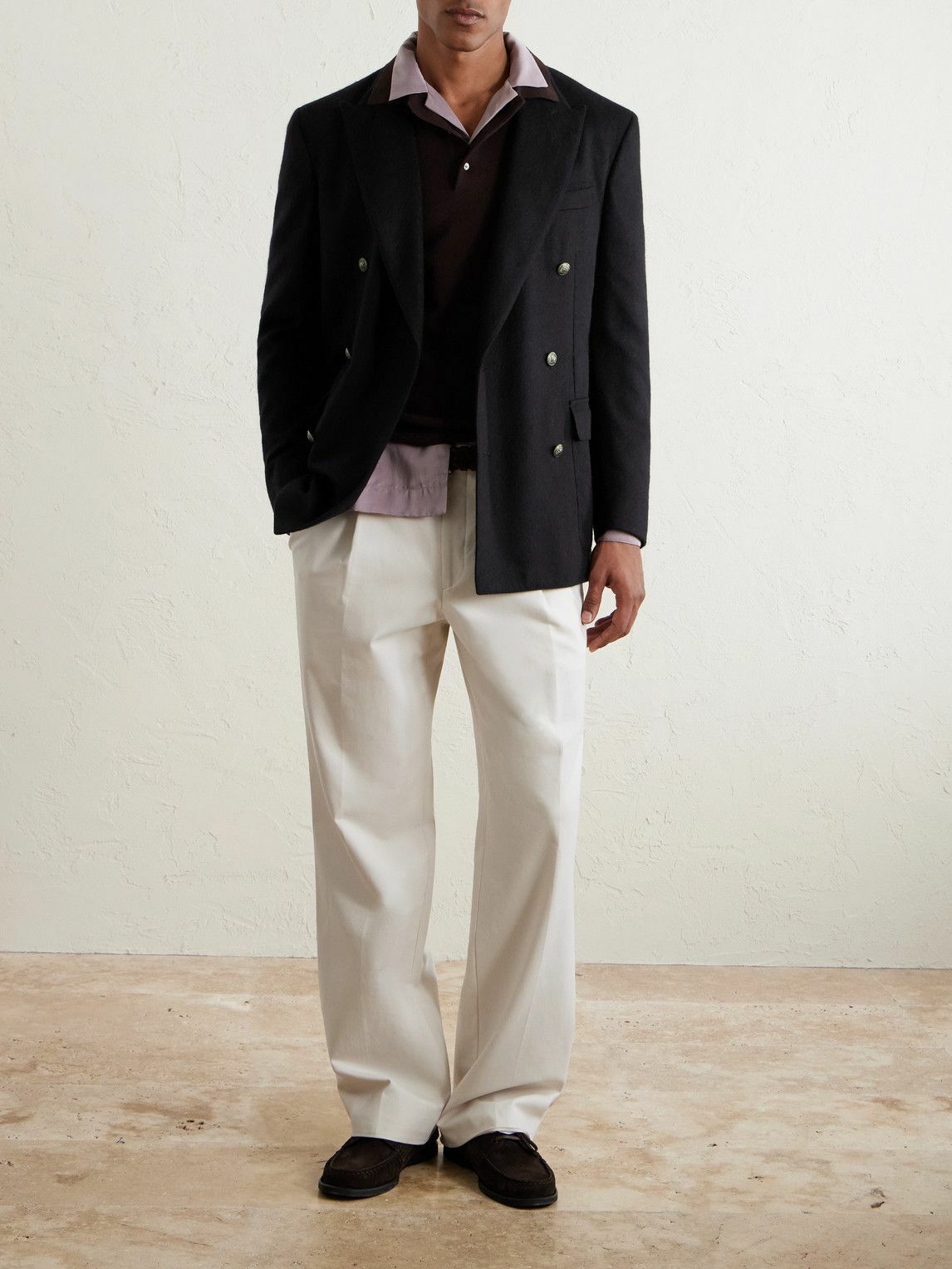 Dunhill - Double-Breasted Cashmere Blazer - Blue