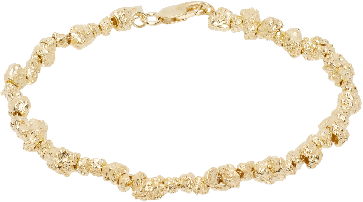 Veneda Carter SSENSE Exclusive Gold Thin Pebbled VC007 Ring Veneda Carter SSENSE Exclusive Gold Thin Pebbled VC007 Ring