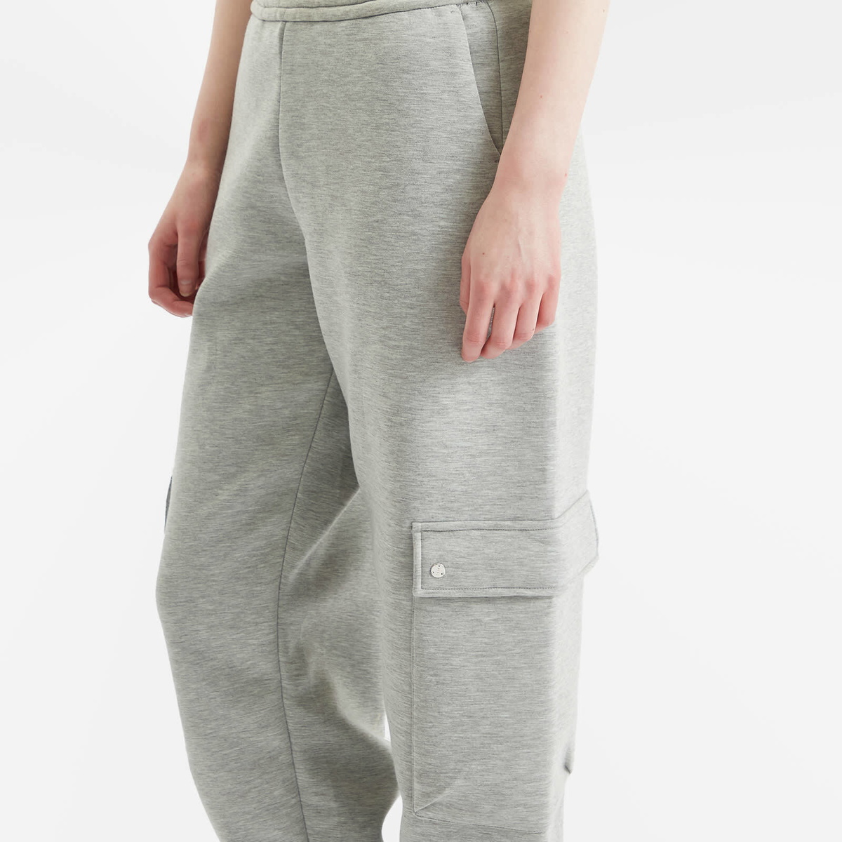 STEL Women's Cuffed Cargo Sweatpants in Grey Melange