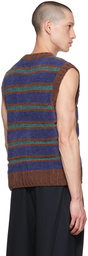 AMOMENTO Brown Striped Vest