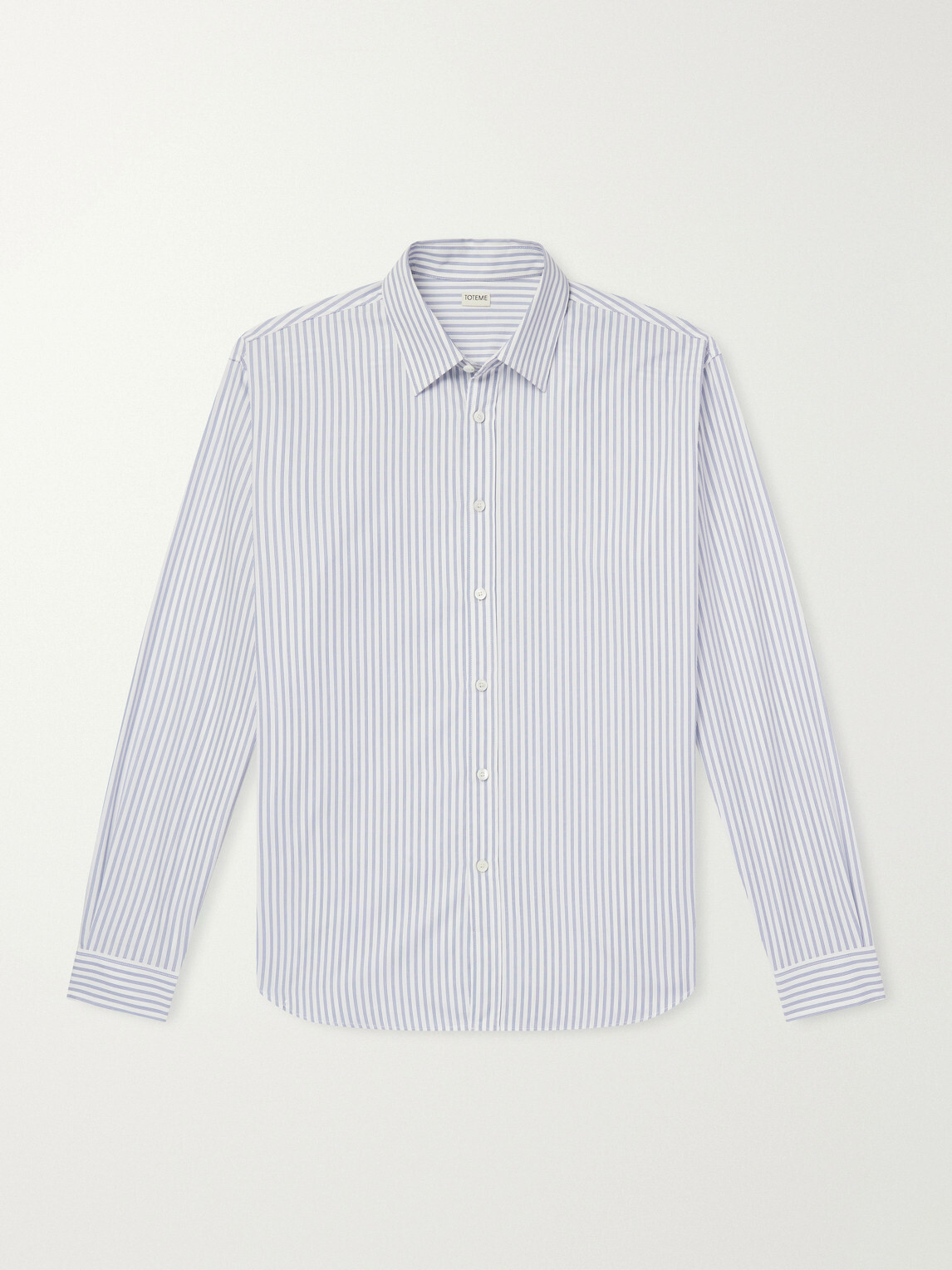 TOTEME - Striped Cotton-Poplin Shirt - Blue