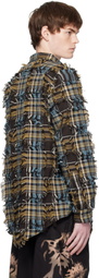 Collina Strada Brown & Blue Bat Button-Up Shirt