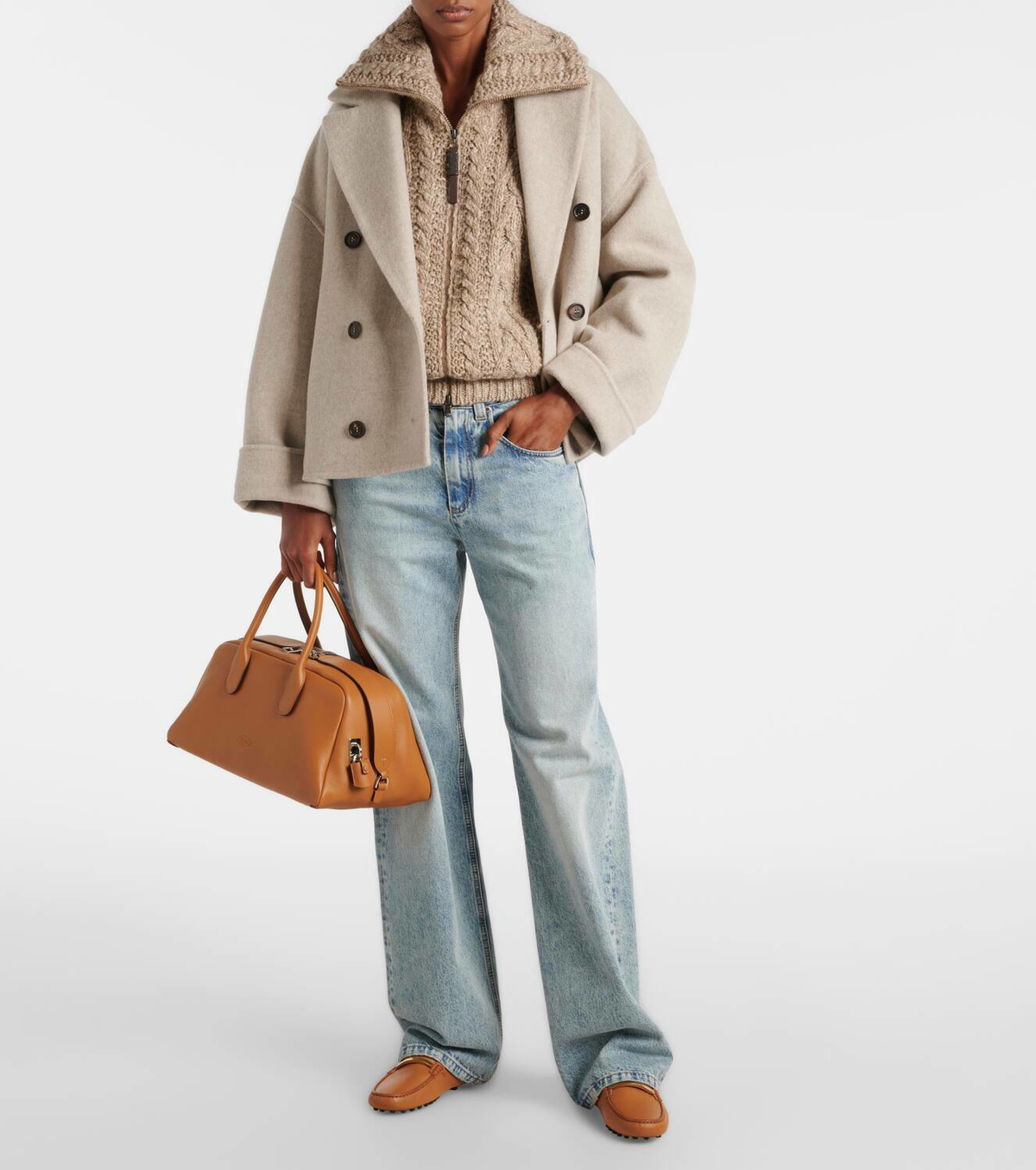 トートバッグ TOD'S Khaki Leather Medium Darsena Handbag Tod's Khaki leather medium Darsena handbag - Green | Wanan