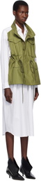 Junya Watanabe White & Khaki Shirt Midi Dress