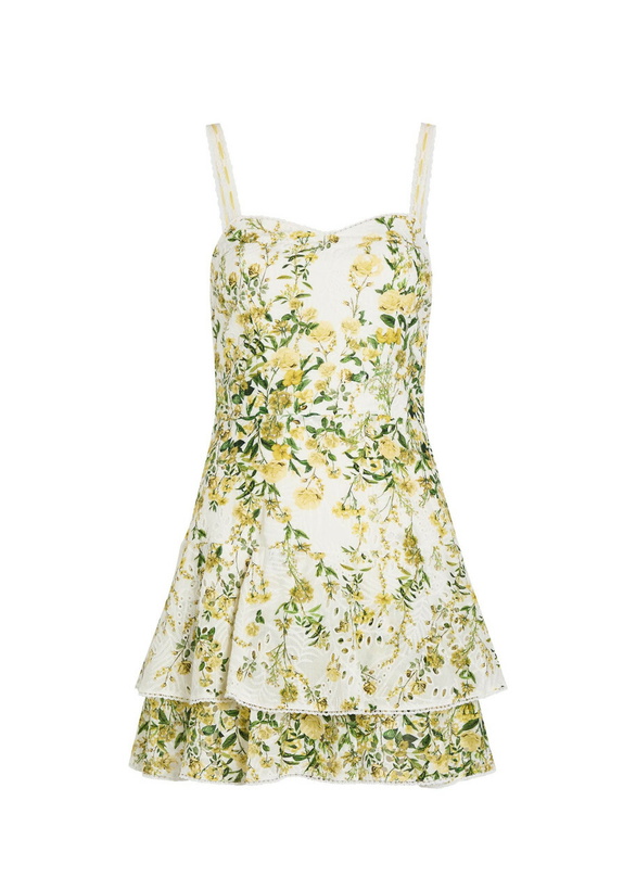 Photo: Alice + Olivia Meredith Floral-embroidered Cotton Mini Dress Multicoloured