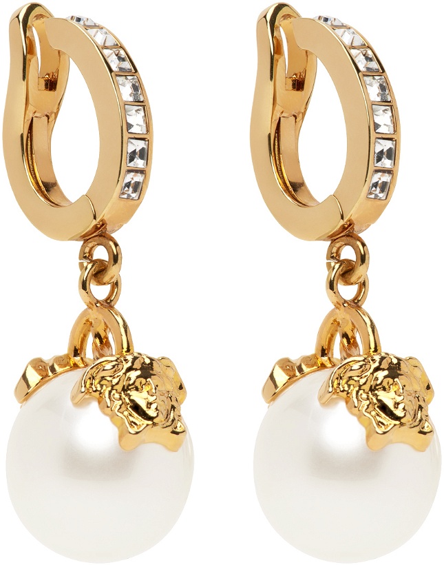 Photo: Versace Gold Pearl Medusa Earrings