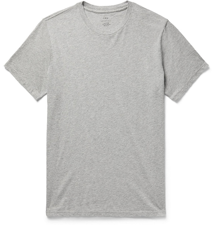Photo: Save Khaki United - Mélange Cotton-Jersey T-Shirt - Gray