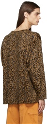 South2 West8 Brown Leopard Wool Jacquard Sweater