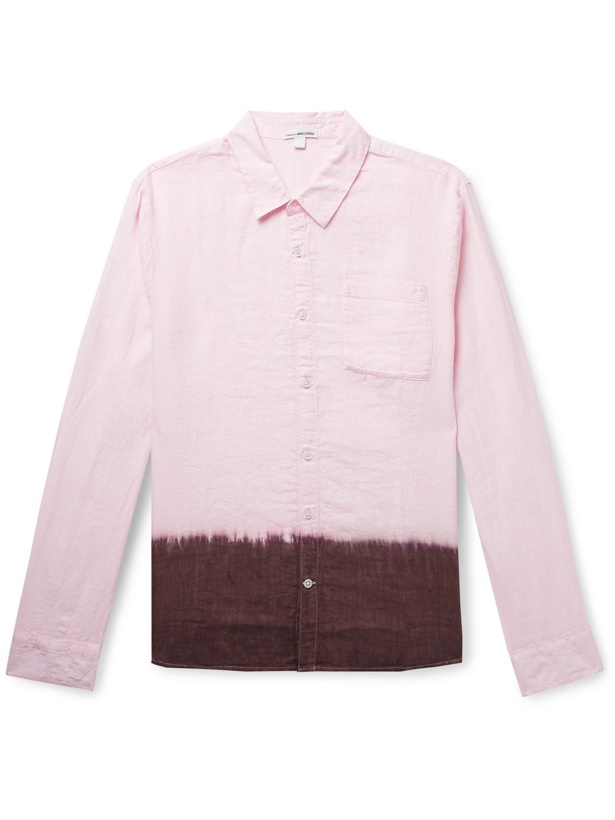 Photo: JAMES PERSE - Dip-Dyed Slub Linen Shirt - Pink - 3