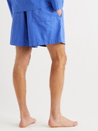 TEKLA - Organic Cotton-Poplin Pyjama Shorts - Blue