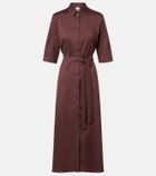 Max Mara Cognac cotton-blend midi dress
