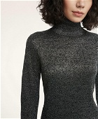 Brooks Brothers Women's Sparkle-Knit Turtleneck Sweater | Black