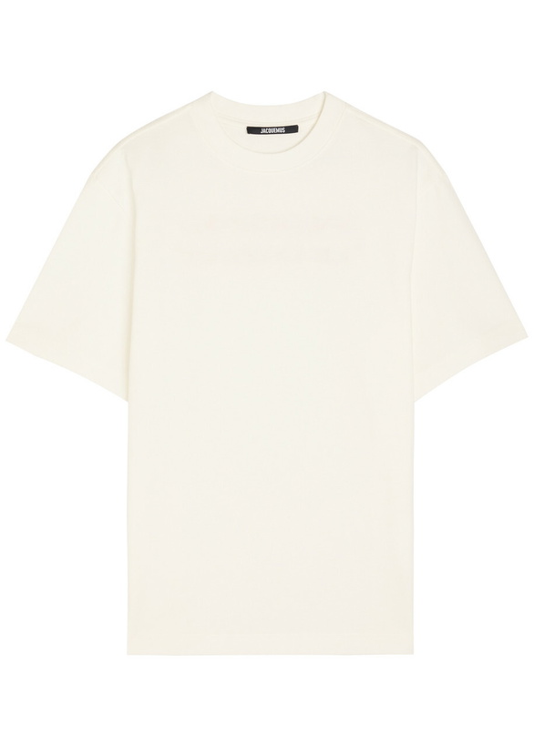 Photo: Jacquemus Le T-shirt De Collection Embroidered Cotton T-shirt Beige