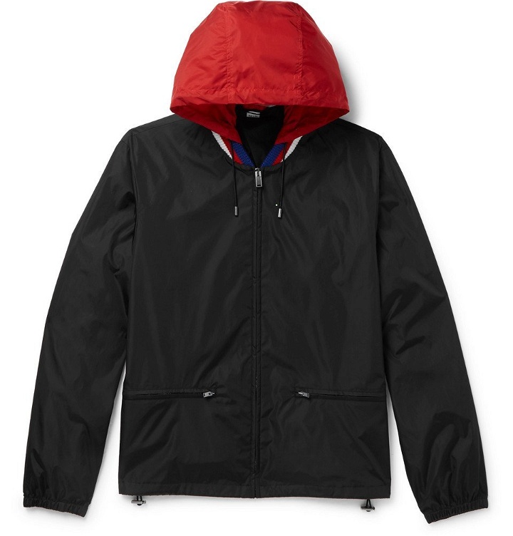 Photo: Gucci - Wool-Trimmed Logo-Print Shell Hooded Jacket - Men - Black