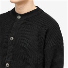 FrizmWORKS Men's Heavy Wool Round Cardigan in Black
