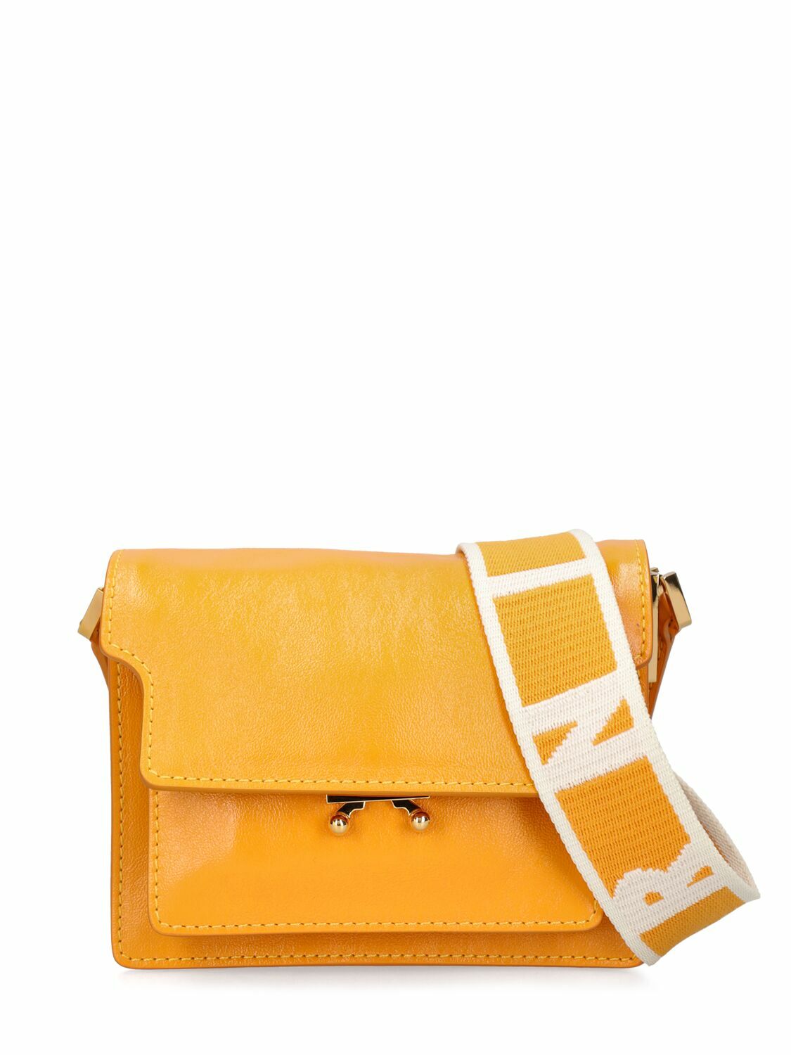 Marni Trunk leather shoulder bag - Orange