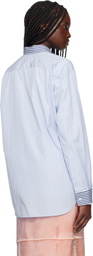 Comme des Garçons Shirt Blue Dyed Cotton Stripe Poplin Shirt