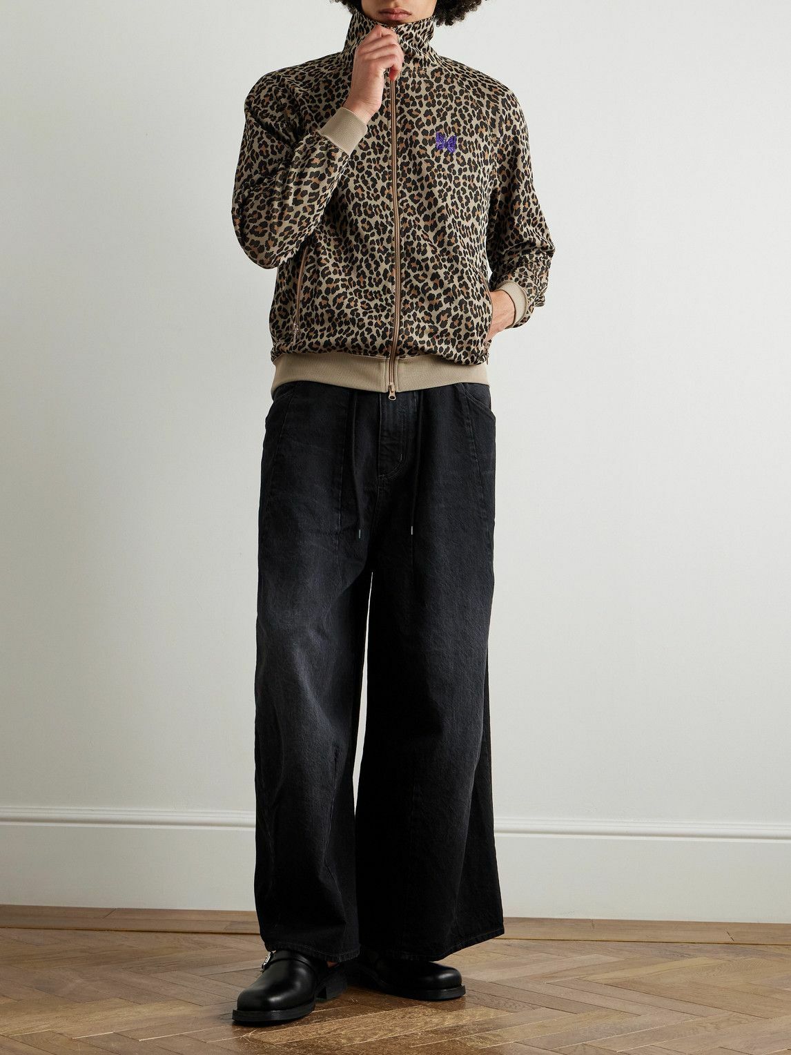 パンツ Needles H.D. All-In-One - Black Needles - H.D. Buggy Wide-Leg Drawstring Jeans - Black Needles