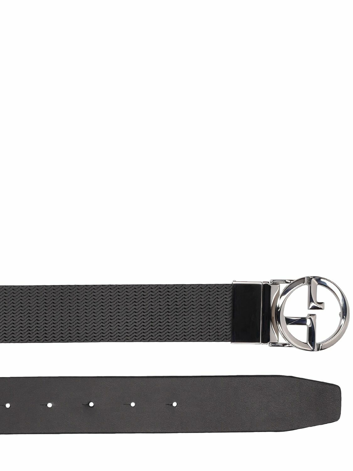GIORGIO ARMANI Ga Buckle Reversible Leather Belt Giorgio Armani