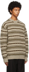 Junya Watanabe Beige Wool Crewneck Sweater