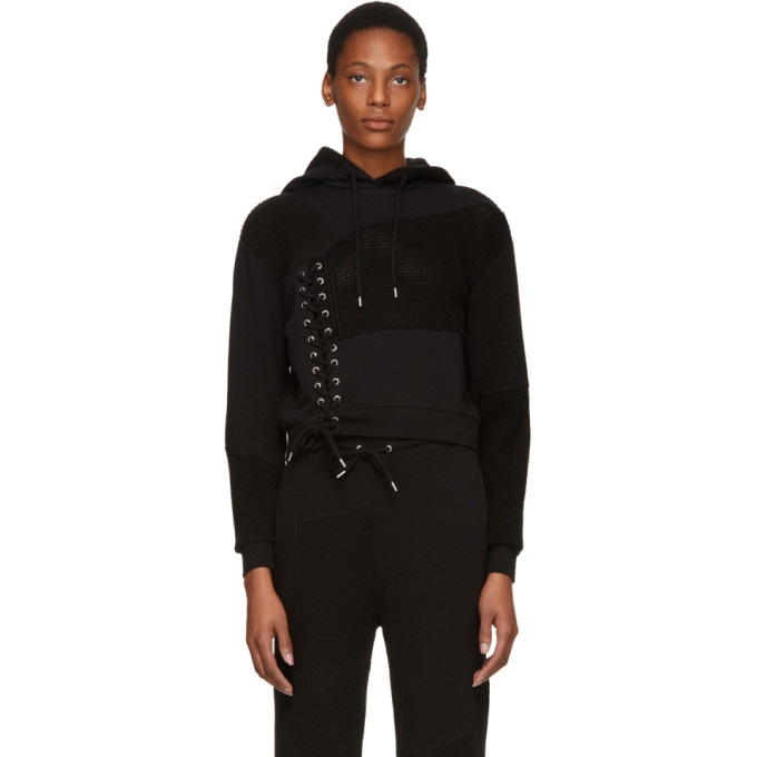 Photo: McQ Alexander McQueen Black Lace Patched Hoodie