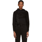 McQ Alexander McQueen Black Lace Patched Hoodie