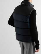 Moncler - Ophrys Logo-Appliquéd Colour-Block Quilted Shell and Ripstop Down Gilet - Blue