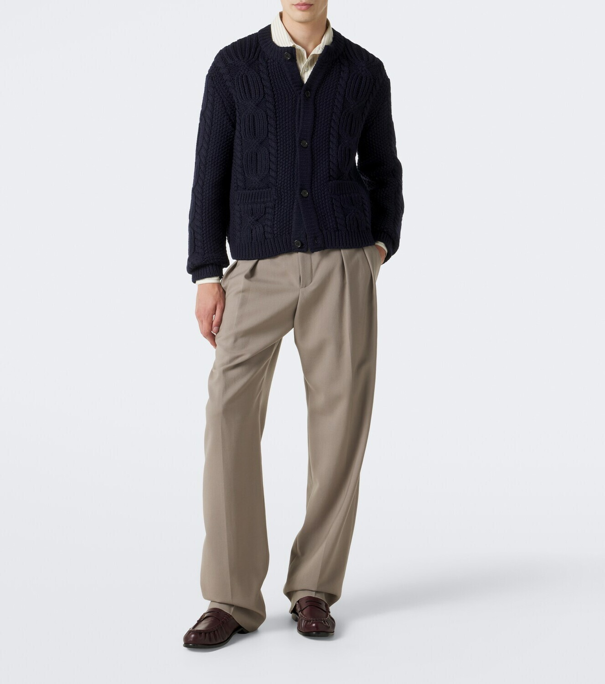 Saint Laurent Cable-knit wool cardigan
