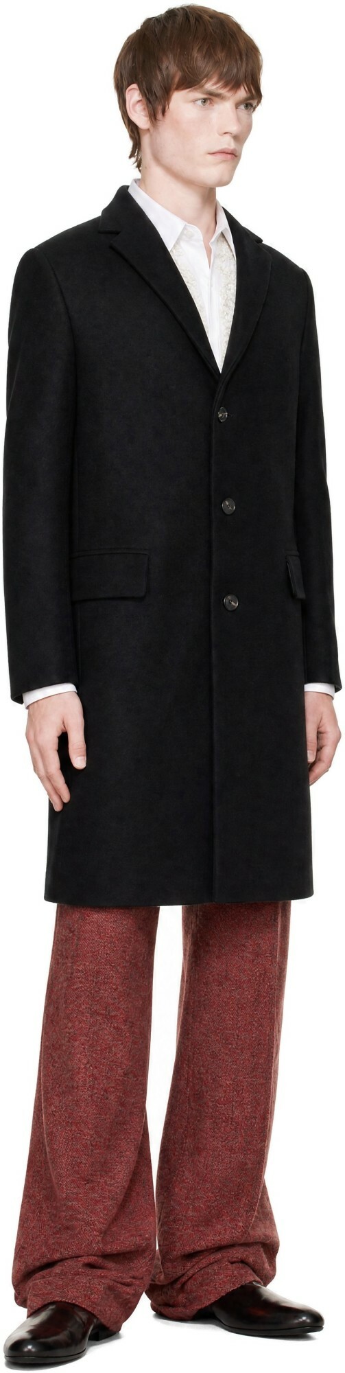 Dries Van Noten Black Wool Coat