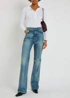 Nili Lotan Jordan Henley Ribbed Cotton top White