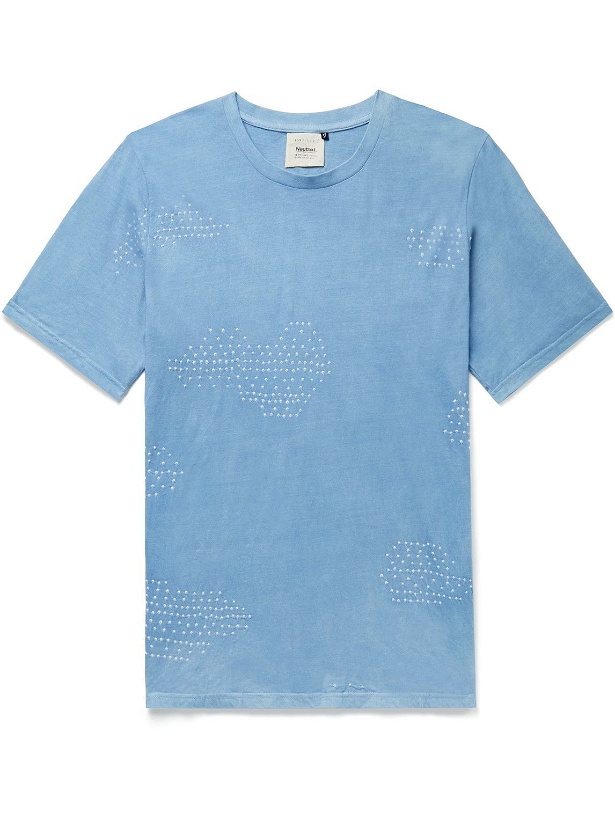 Photo: 11.11/eleven eleven - Bandhani-Dyed Organic Cotton-Jersey T-Shirt - Blue