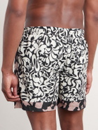 Dries Van Noten - Straight-Leg Mid-Length Printed Swim Shorts - Black