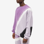 Noma t.d. Men's Hand Dyed Twist Crew Neck Sweat in Diagonal - Purple