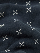 KAPITAL - Bandana-Print Cotton-Jersey and Quilted Shell Sweatshirt - Blue