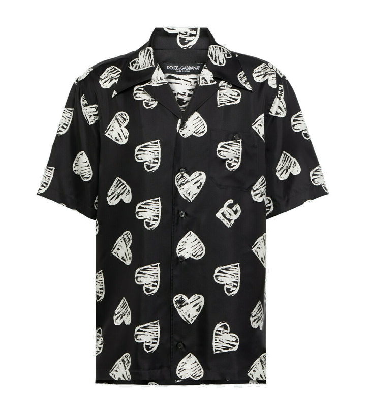 Photo: Dolce&Gabbana - Heart printed silk shirt