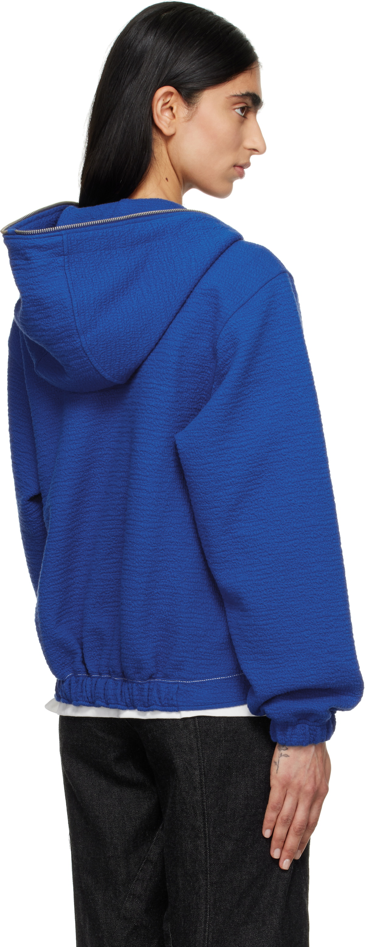 ADER error Blue Realce Zip-Up Product. 31 Hoodie